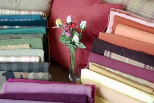 photo of fabrics and roses