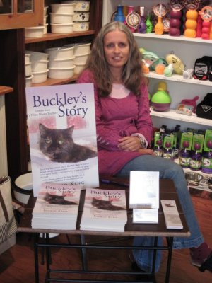 photo of author Ingrid King with her book "Buckley's Story"