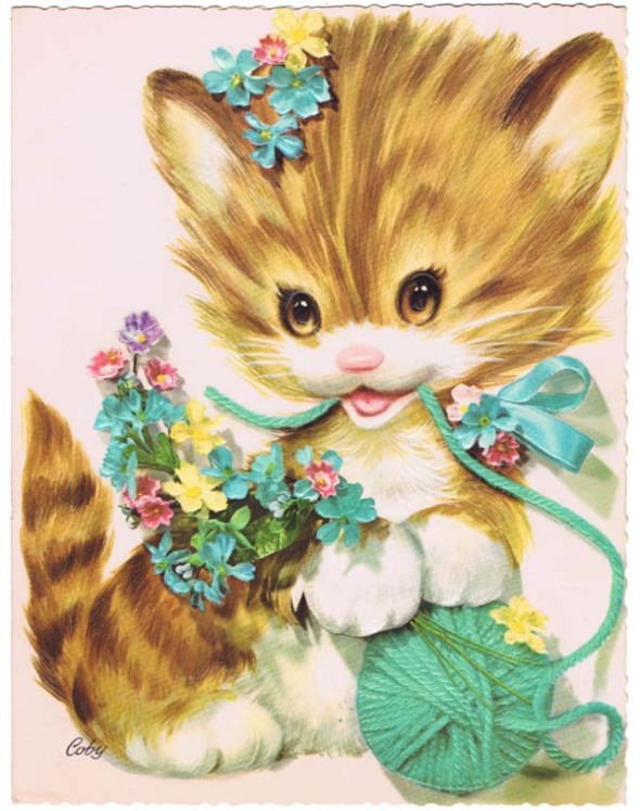 birthday card with kitten