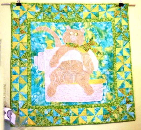 small quilt with cat