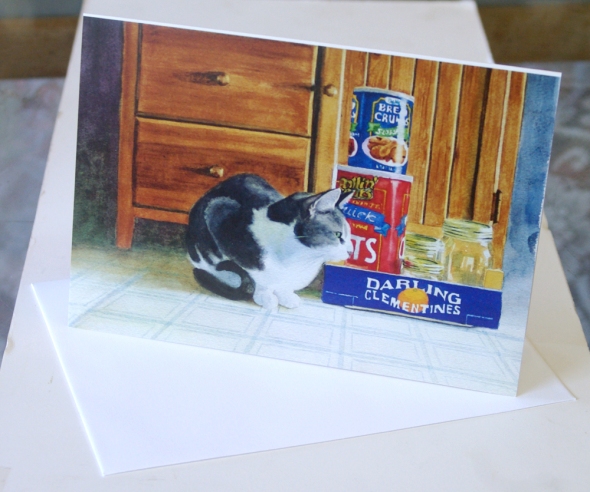 sample feline art card